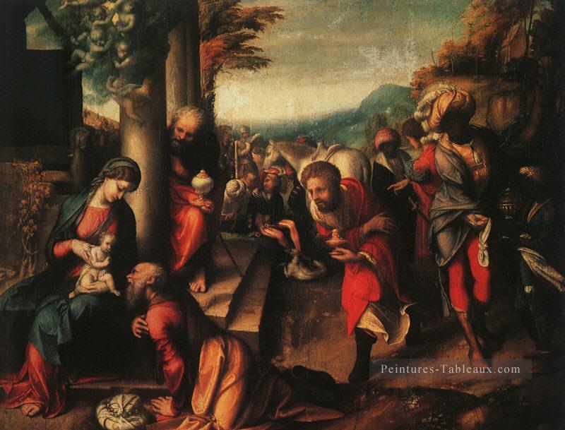 L’adoration des mages Renaissance maniérisme Antonio da Correggio Peintures à l'huile